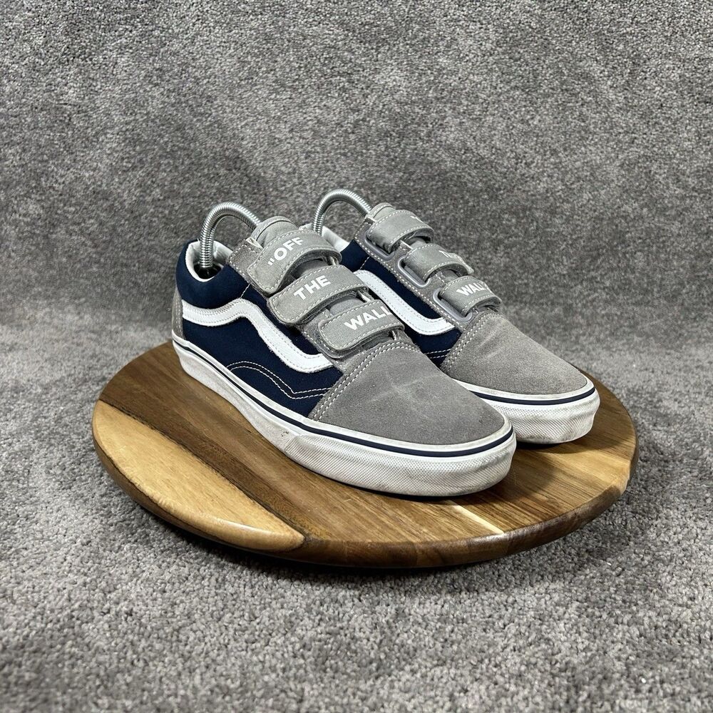 Vans Old Skool V Mens 7.5 Women’s Size 9 Blue Gray Off The Wall Skate Shoes Used